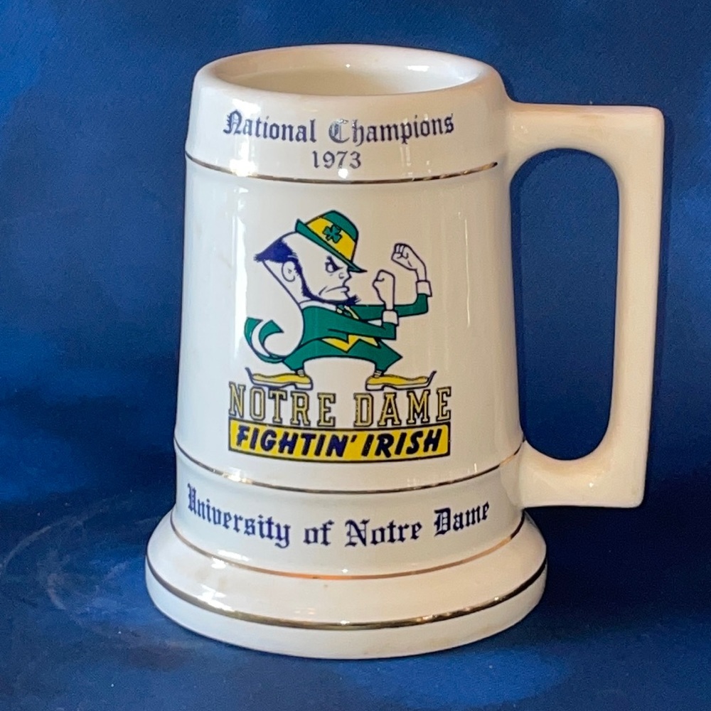 Vintage Notre Dame 1973 National Championship Mug.